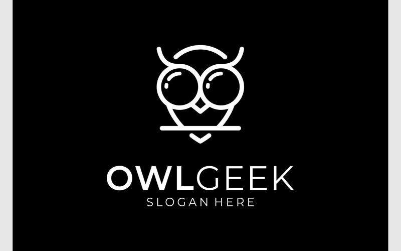 Owl Bird Geek Simple Logo Logo Template