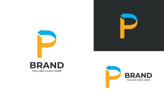 P Arrow Logo Template Design