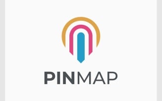 Pin Map Location GPS Logo