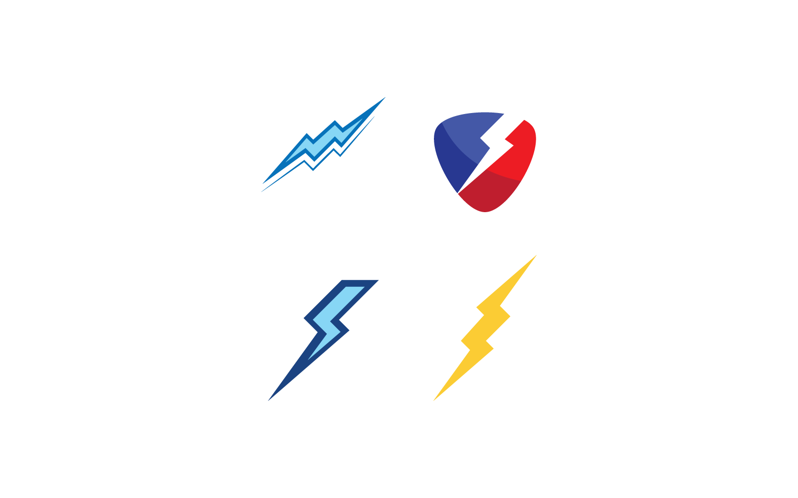 Power lightning power energy icon vector logo illustration