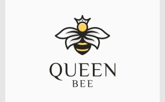 Queen Bee Cartoon Mascot Logo