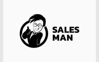 Salesman Businessman Mascot Logo
