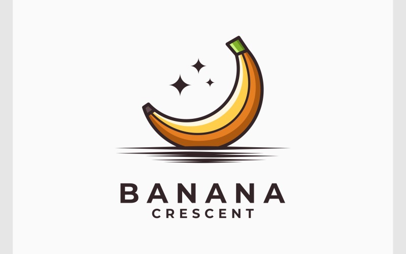 Banana Fruit Crescent Moon Logo Logo Template