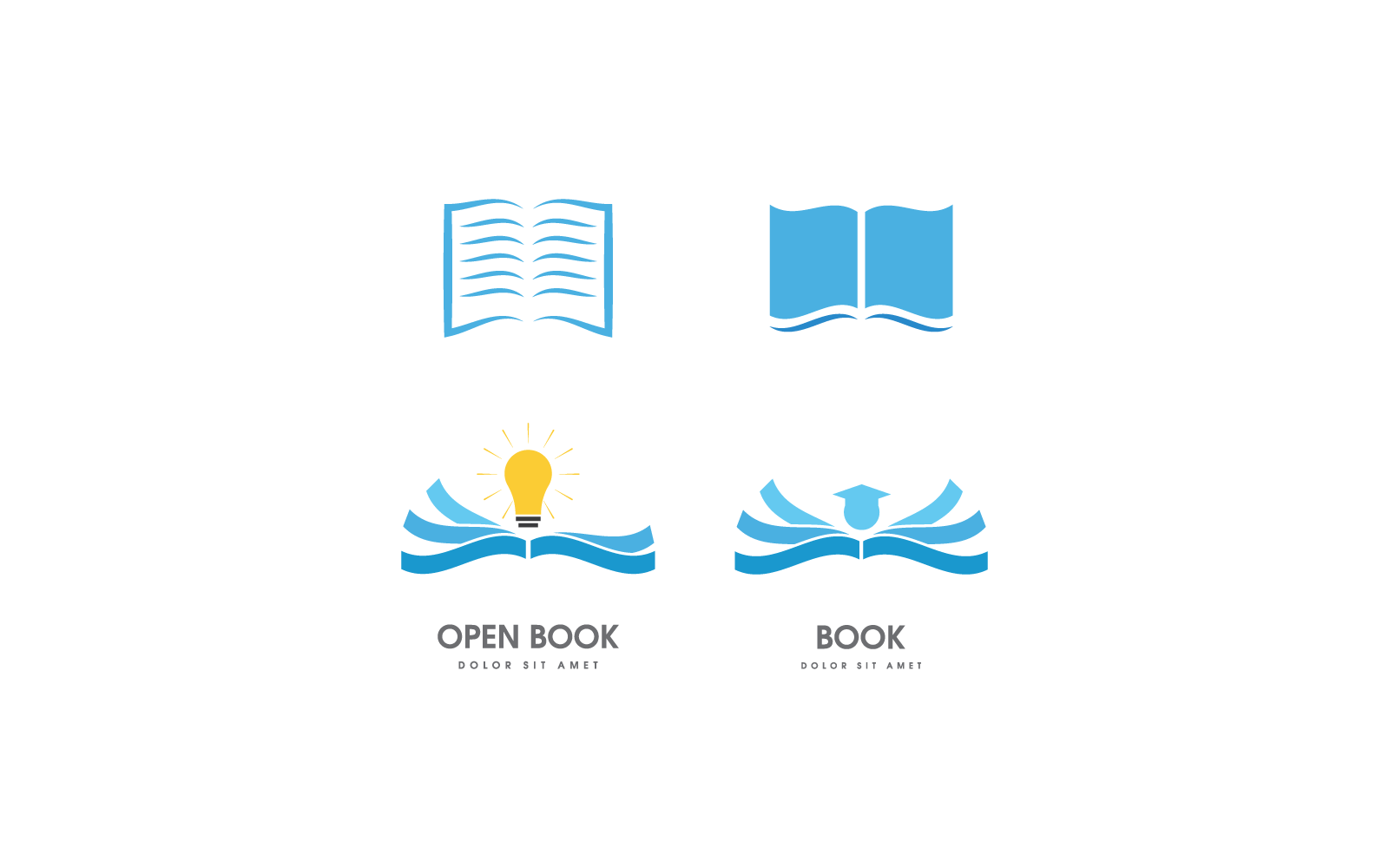 Boek onderwijs pictogram vector logo ontwerpsjabloon