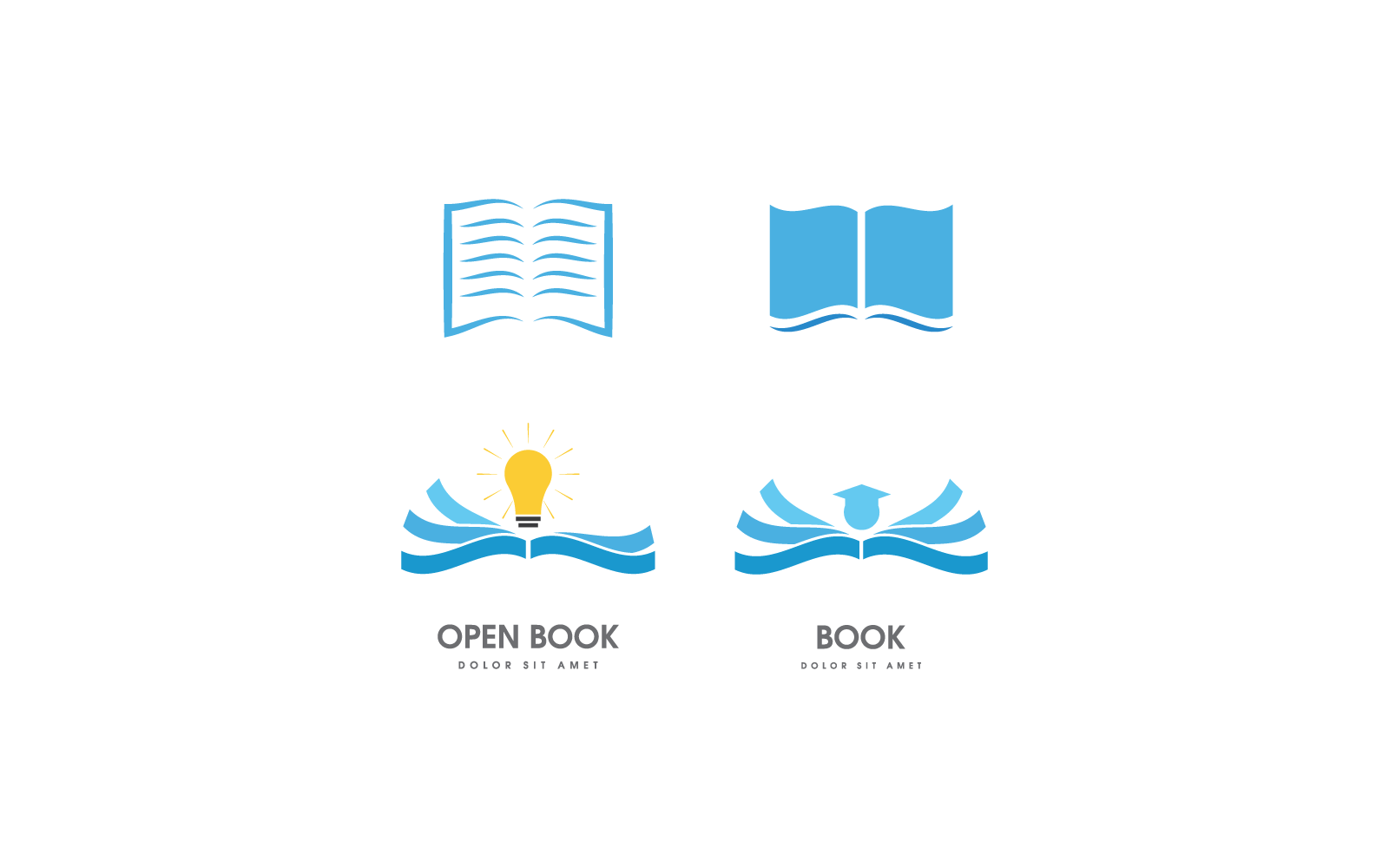 Book education icon vector design logo template