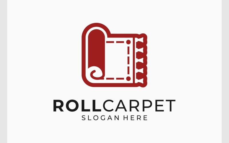 Carpet Floor Textile Roll Logo Logo Template