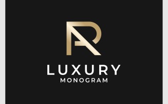 Letter R A Initials Gold Luxury Logo