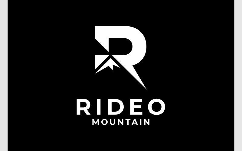 Letter R Mountain Adventure Logo Logo Template