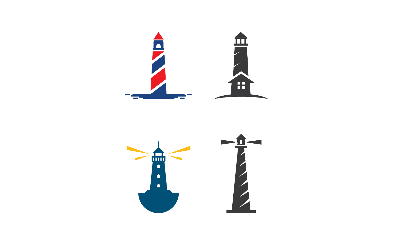 Light House illustration Logo Design template