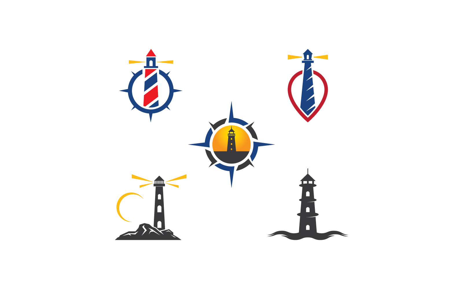 Light House illustration Logo design vektor