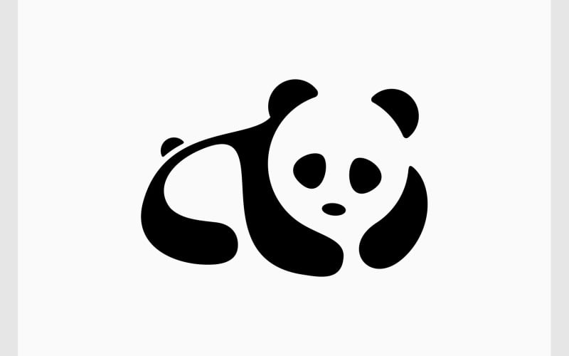 Panda Negative Space Logo Logo Template