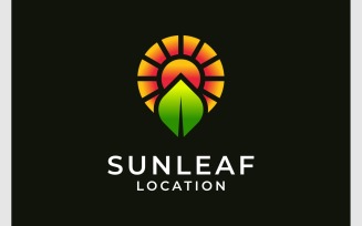 Sun Shine Leaf Location Logo
