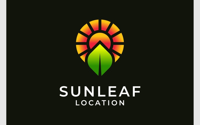 Sun Shine Leaf Location Logo Logo Template
