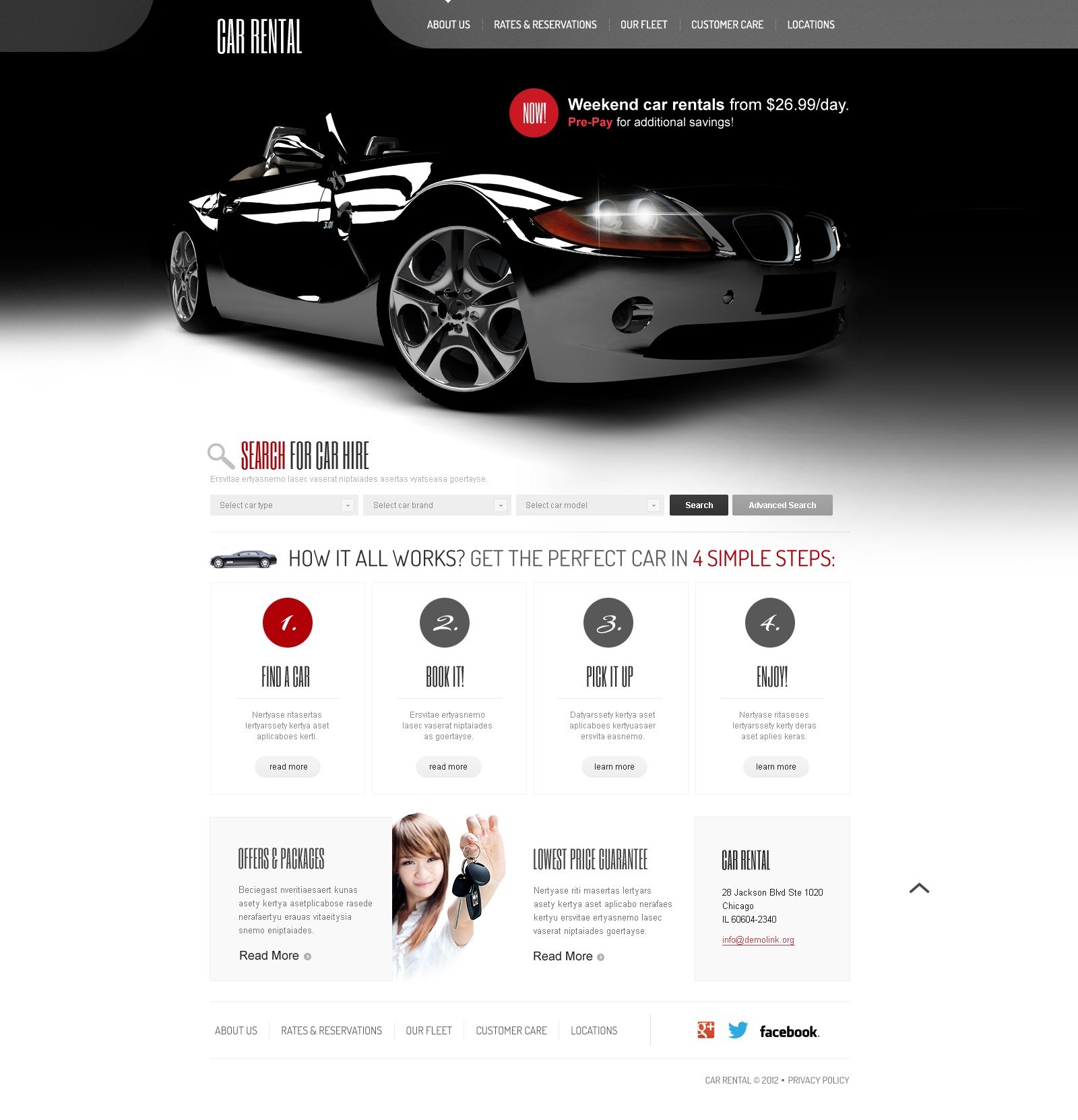 Car Rental Website Template 41070