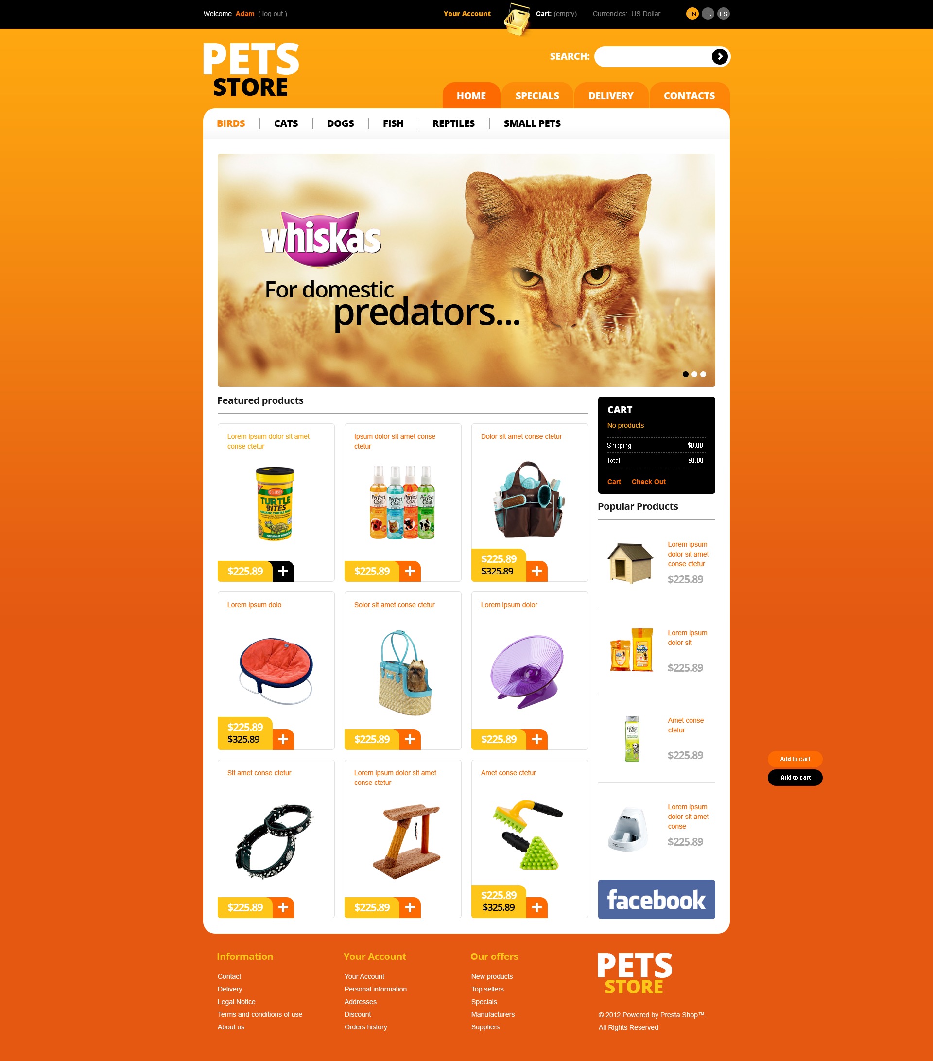 Orange Pets Store Theme 41022
