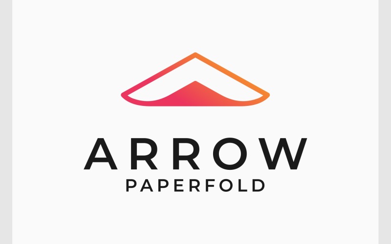 Arrow Up Paper Fold Creative Logo Logo Template