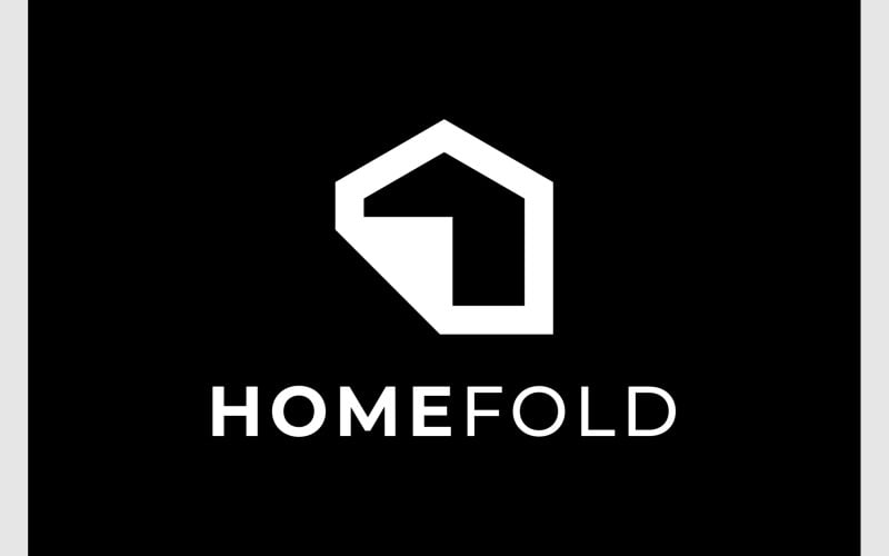 Home House Fold Simple Logo Logo Template