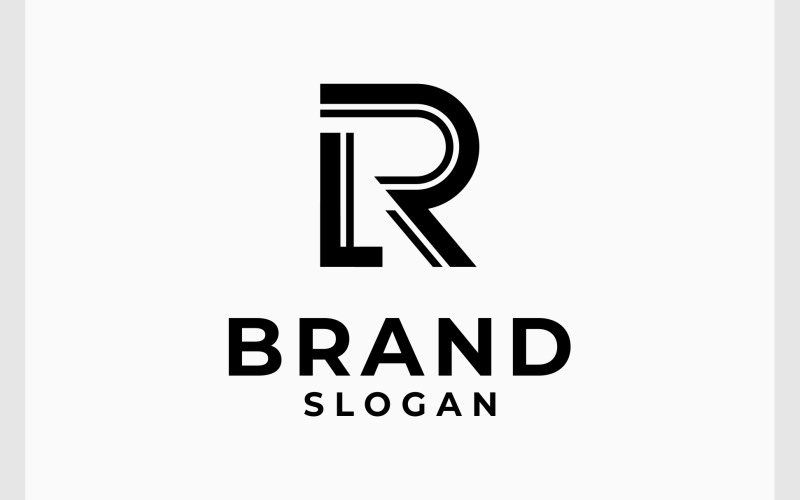 Letter R L Monogram Minimalist Logo Logo Template