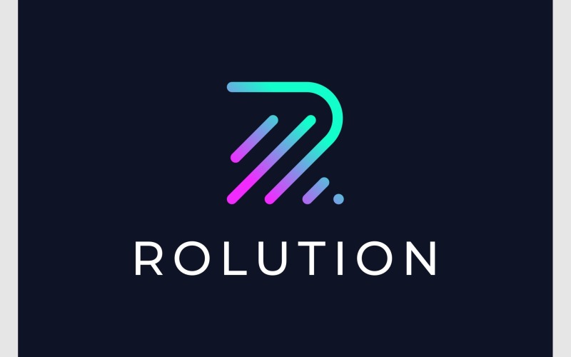 Letter R Solution Technology Digital Logo Logo Template