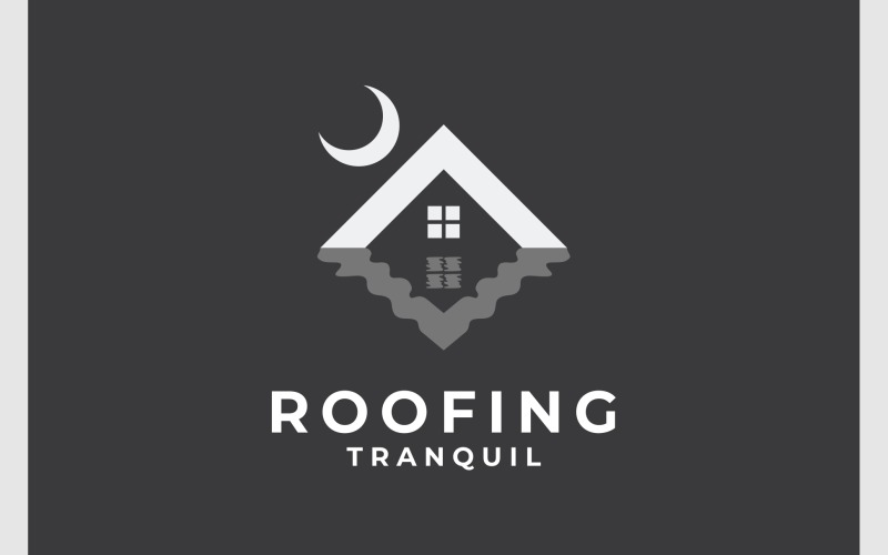 Roof Tranquil Reflection Water Logo Logo Template
