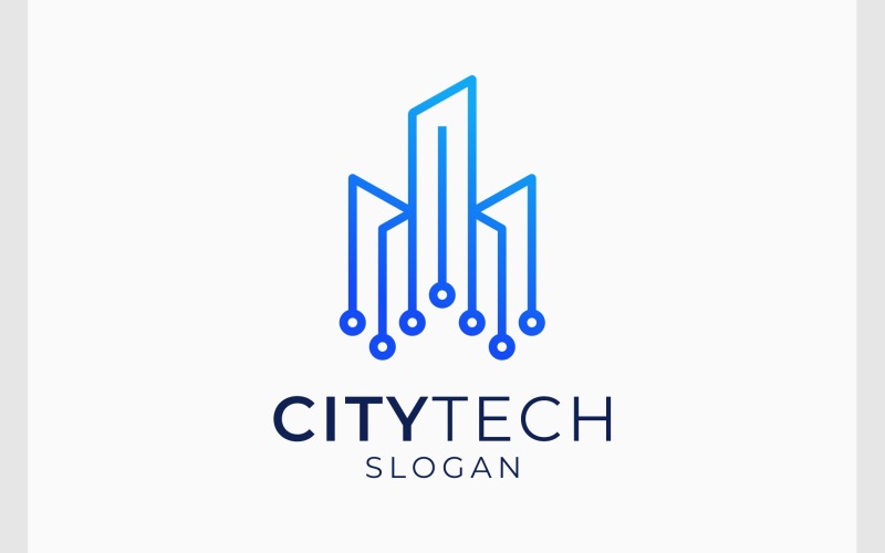 City Tech Futuristic Logo Logo Template