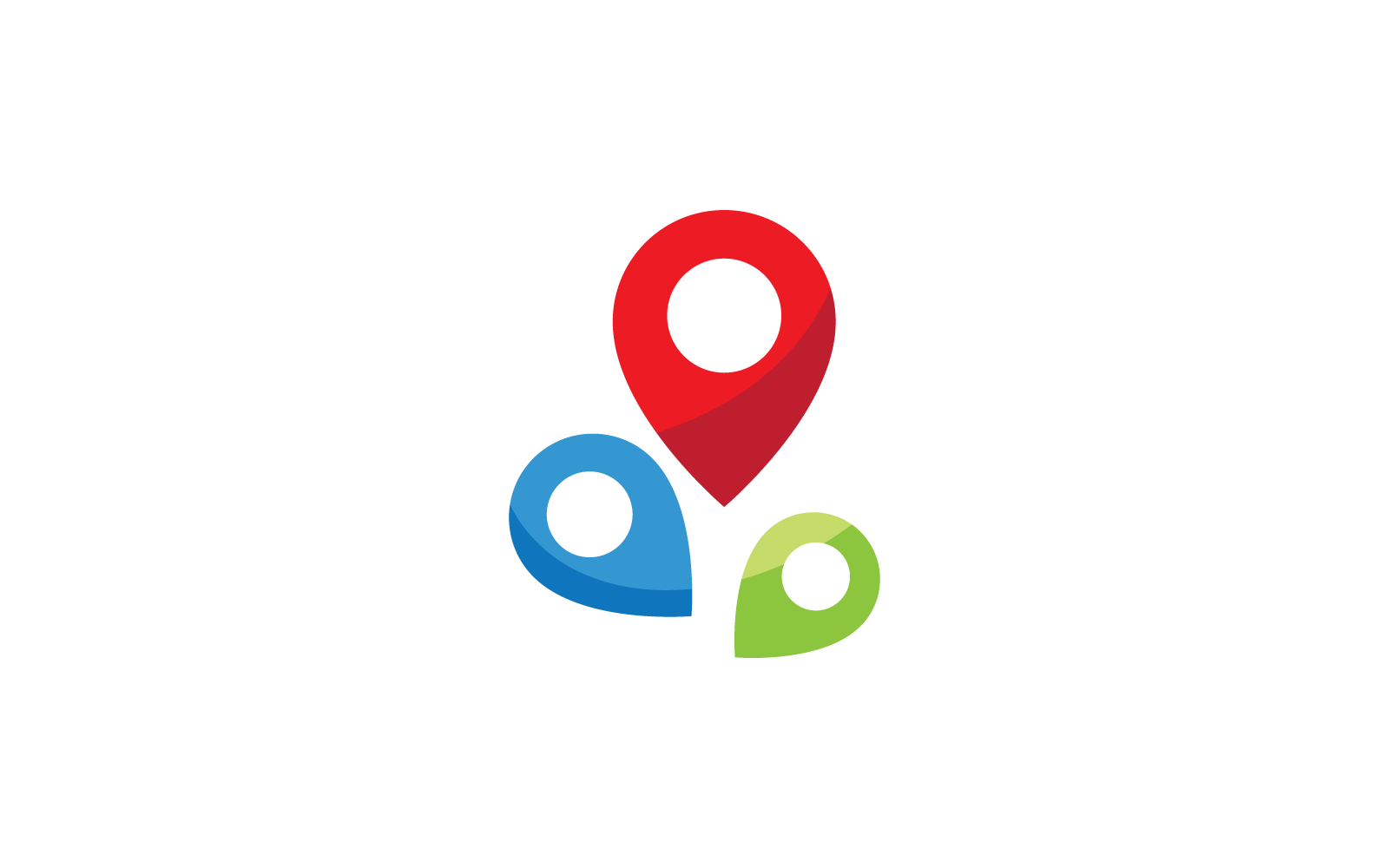 Lokalizacja pinu, znak punktu lokalizacji i symbol szablonu logo