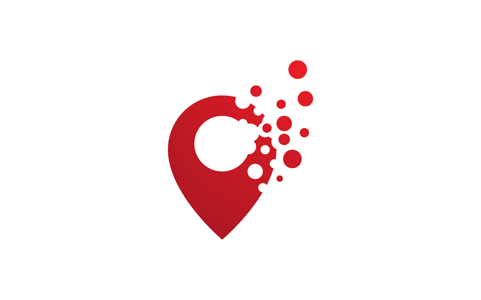 Pixel locatie punt teken en symbool Logo vector sjabloon