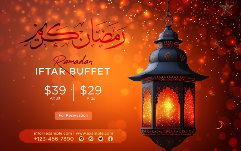 Ramadan Iftar Buffet Banner Design Template 55 Social Media