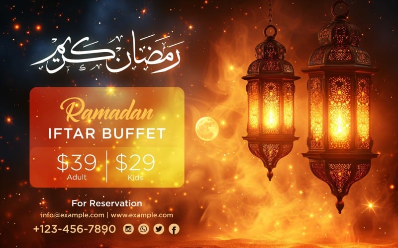 Ramadan Iftar Buffet Banner Design Template 84 Social Media
