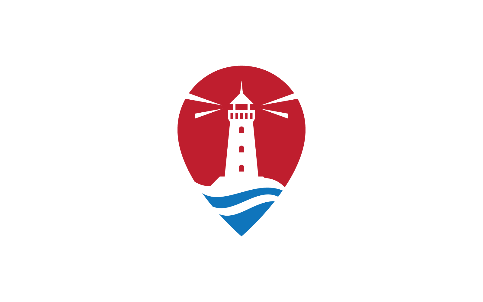 Szablon logo wektor ilustracja latarnia morska