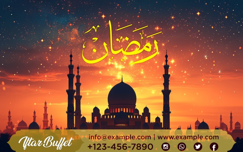 Ramadan Iftar Buffet Banner Design Template 120 Social Media