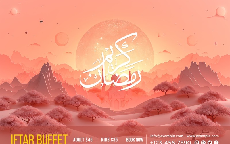 Ramadan Iftar Buffet Banner Design Template 140 Social Media
