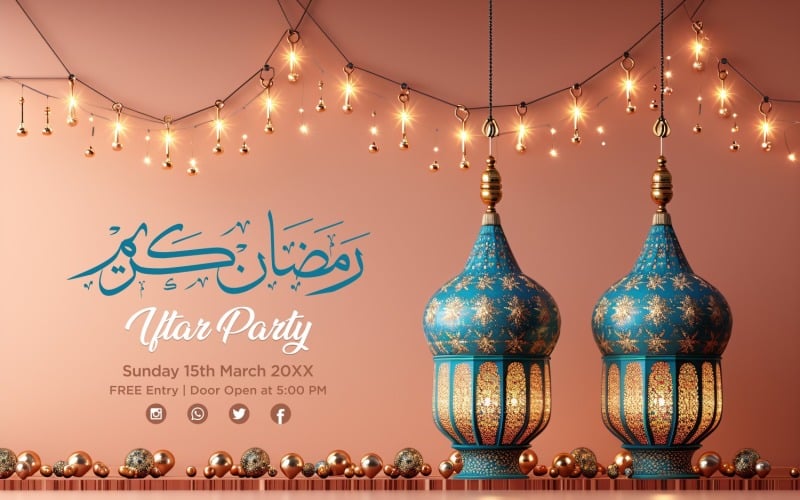 Ramadan Iftar Party Banner Design Template 145 Social Media