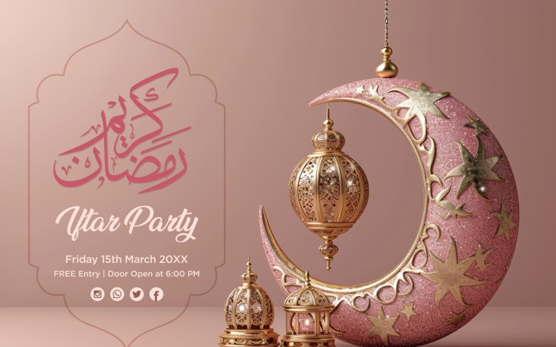 Ramadan Iftar Party Banner Design Template 155 Social Media