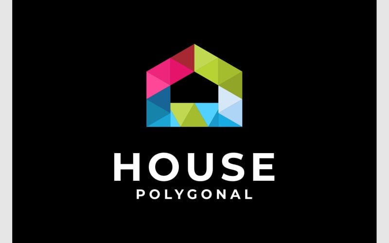 Home House Mosaic Triangle Logo Logo Template