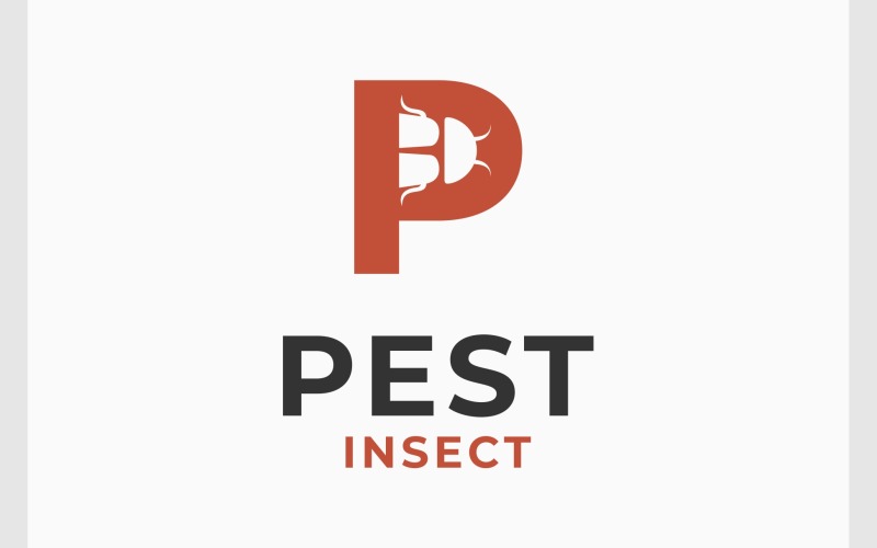 Letter P Pest Insect Logo Logo Template