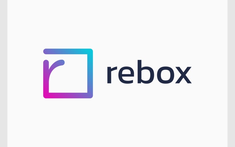 Letter R Square Simple Logo Logo Template
