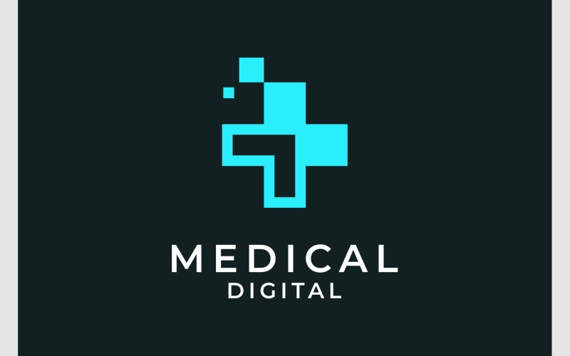 Medical Arrow Up Digital Logo Logo Template