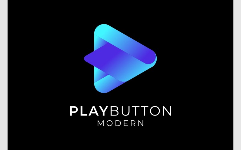 Play Button Gradient Colorful Logo Logo Template