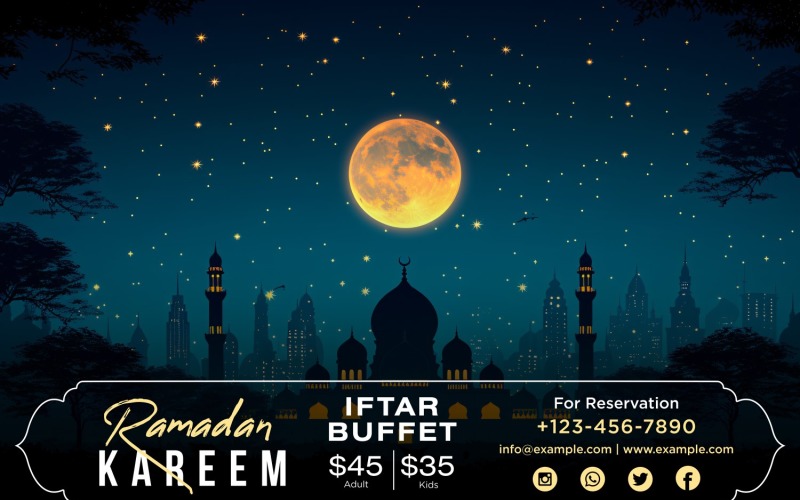 Ramadan Iftar Buffet Banner Design Template 201 Social Media