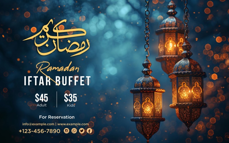 Ramadan Iftar Buffet Banner Design Template 202 Social Media