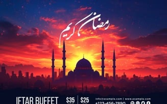 Ramadan Iftar Buffet Banner Design Template 215