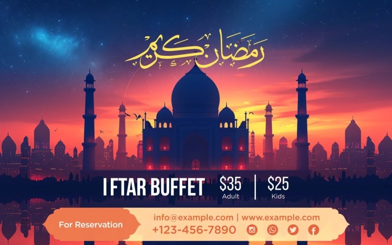 Ramadan Iftar Buffet Banner Design Template 218 Social Media