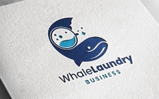 Whale Laundry Logo Template