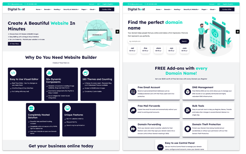 Digital Host HTML and WHMCS Theme Website Template