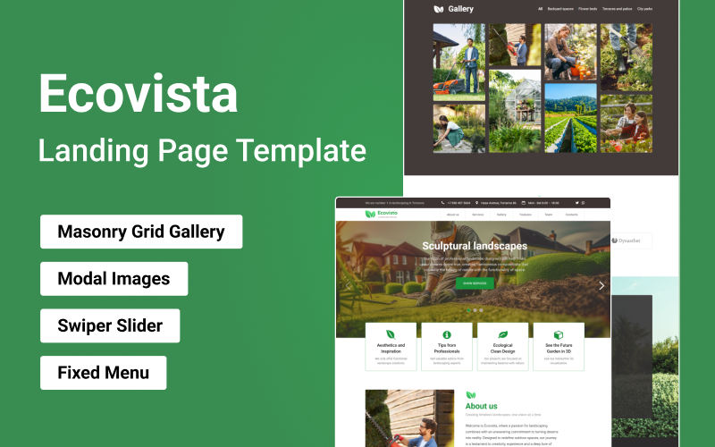 Ecovista - Landscape Landing Page Theme Landing Page Template