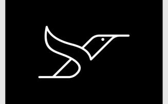 Fly Bird Line Art Minimalist Logo
