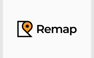 Letter R Location Pin Map Logo