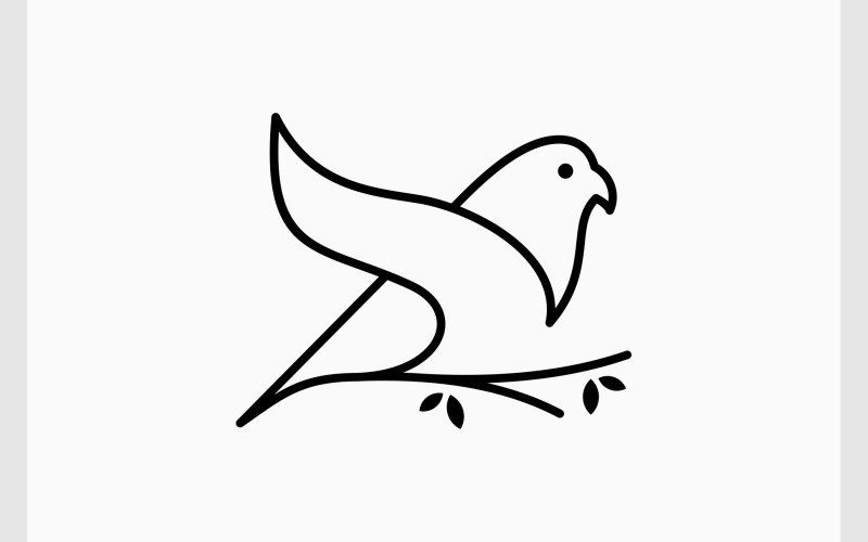 Pigeon Line Art Minimalist Logo Logo Template