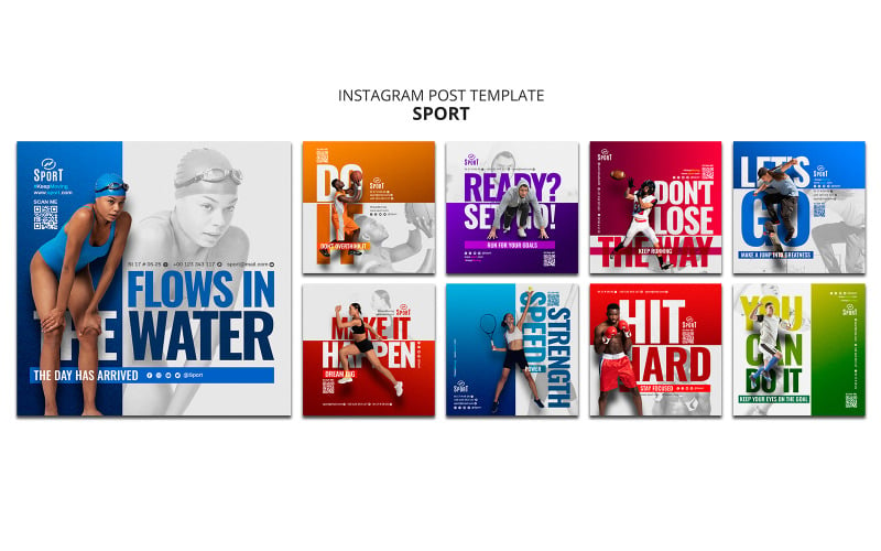 Sports Social Media Post Template Bundles Set